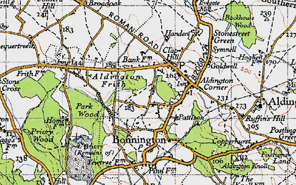 Old map of Clap Hill in 1940