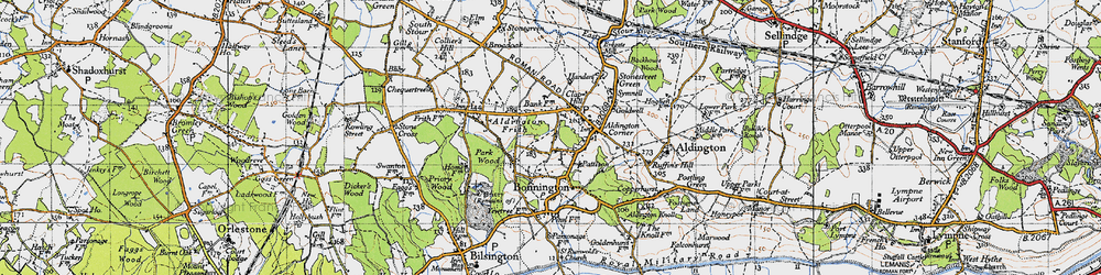 Old map of Clap Hill in 1940