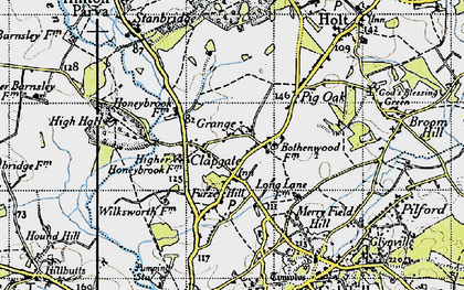 Old map of Clapgate in 1940