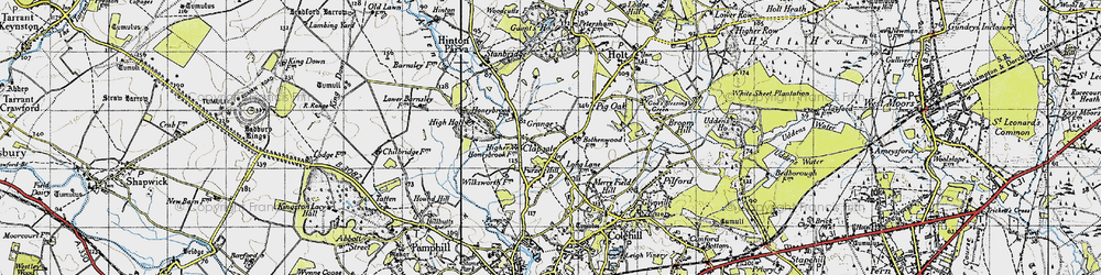 Old map of Clapgate in 1940