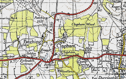 Old map of Clapham in 1940