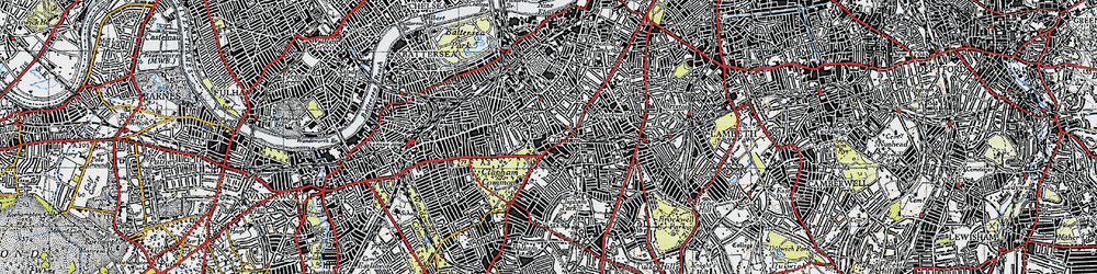 Old map of Clapham in 1945