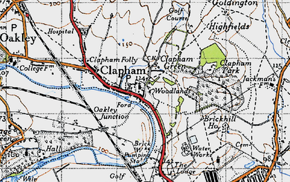 Old map of Clapham Green in 1946
