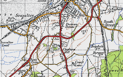 Old map of Clapham Hill in 1946