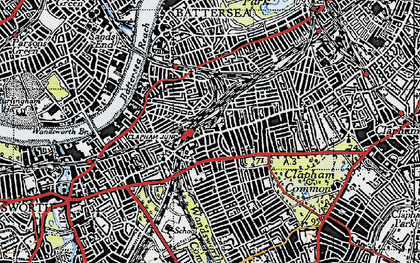 Old map of Clapham Junction in 1945