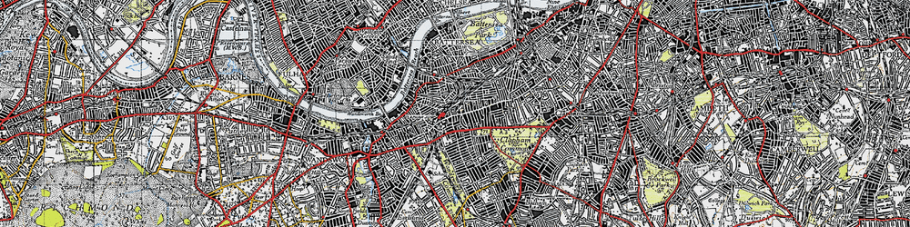 Old map of Clapham Junction in 1945