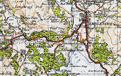 Old map of Skelwith Fold in 1947