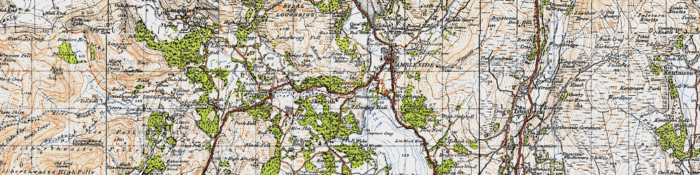 Old map of Todd Crag in 1947