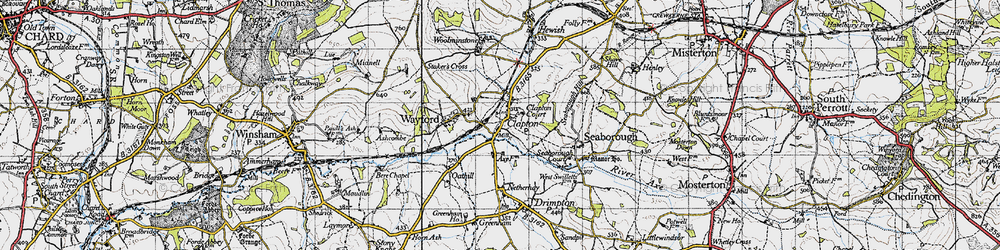 Old map of Clapton in 1945