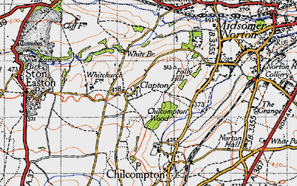 Old map of Clapton in 1946