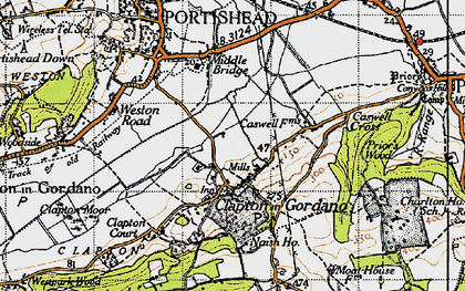 Old map of Clapton in Gordano in 1946