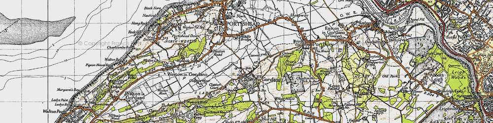 Old map of Clapton in Gordano in 1946