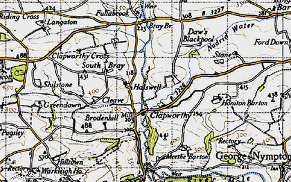 Old map of Clapworthy in 1946