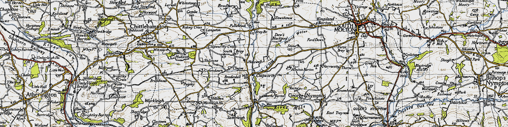Old map of Bray Bridge in 1946