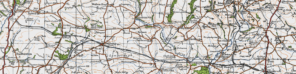 Old map of Bullhook in 1946