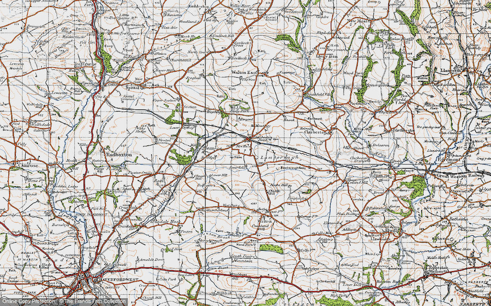Old Map of Historic Map covering Selvedge in 1946