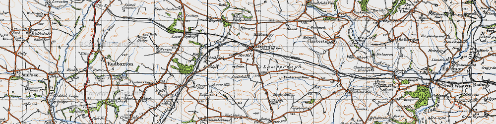 Old map of Clarbeston Road in 1946