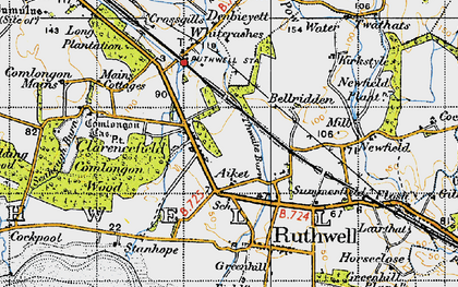 Old map of Aiket in 1947