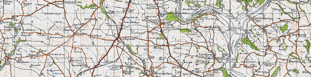 Old map of Bastleford in 1946