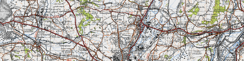 Old map of Clase in 1947
