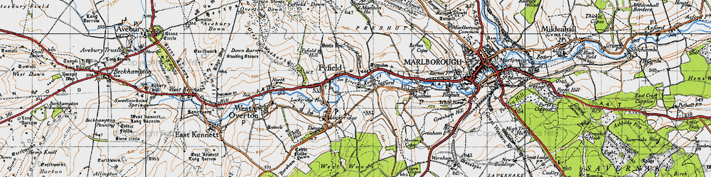 Old map of Clatford in 1940