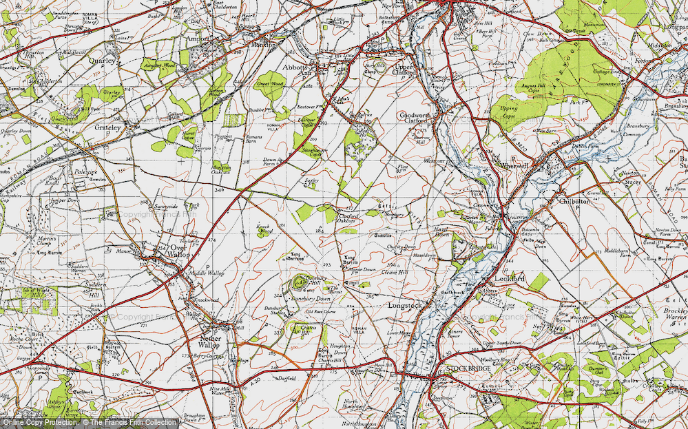 Old Map of Clatford Oakcuts, 1945 in 1945