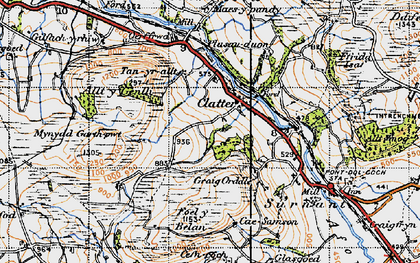 Old map of Allt y Genlli in 1947