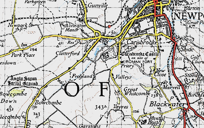 Old map of Clatterford in 1945