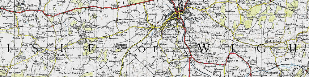 Old map of Clatterford in 1945