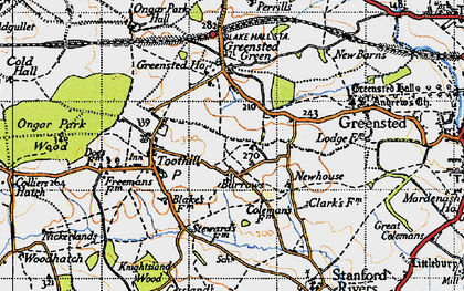 Old map of Clatterford End in 1946