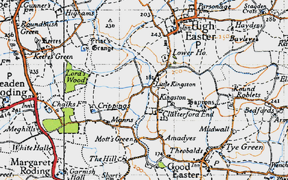 Old map of Clatterford End in 1946