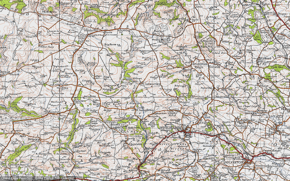 Old Map of Clatworthy, 1946 in 1946