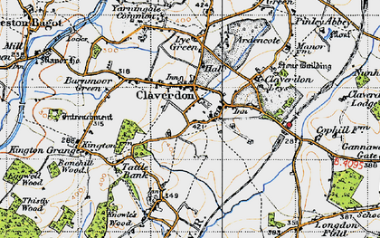 Old map of Claverdon in 1947