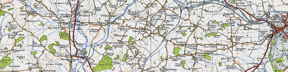 Old map of Claverdon in 1947