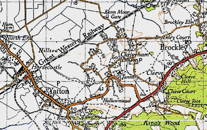 Old map of Claverham in 1946