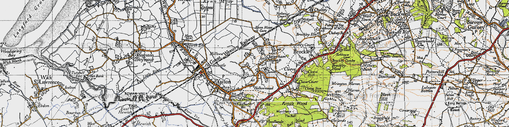 Old map of Claverham in 1946