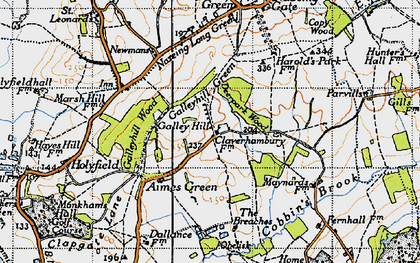Old map of Claverhambury in 1946