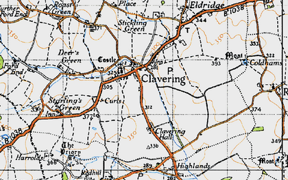 Old map of Clavering in 1946