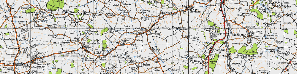 Old map of Clavering in 1946