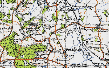 Old map of Brynhelygen in 1947