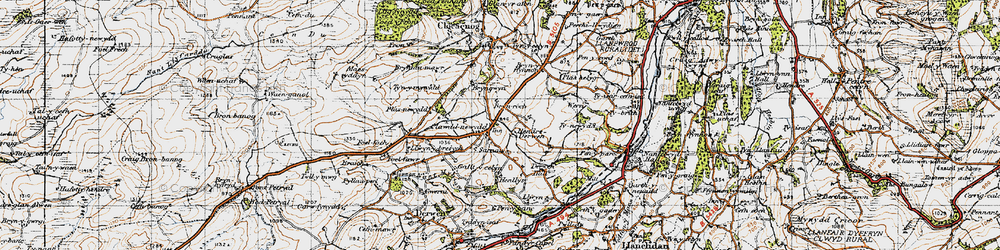 Old map of Bryn-y-ffynnon in 1947