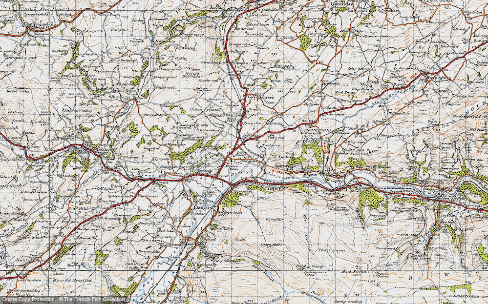 Old Map of Clawdd Poncen, 1947 in 1947