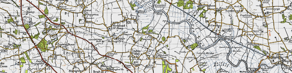 Old map of Claxton in 1946