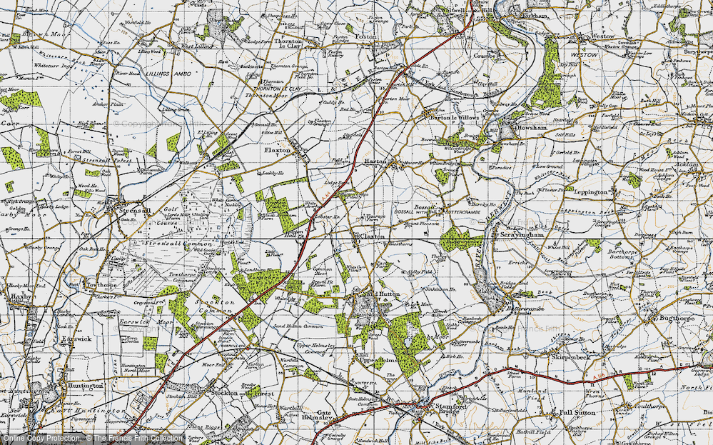Old Map of Historic Map covering Averhams Plantn in 1947