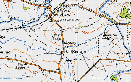 Old map of Clay Coton in 1946