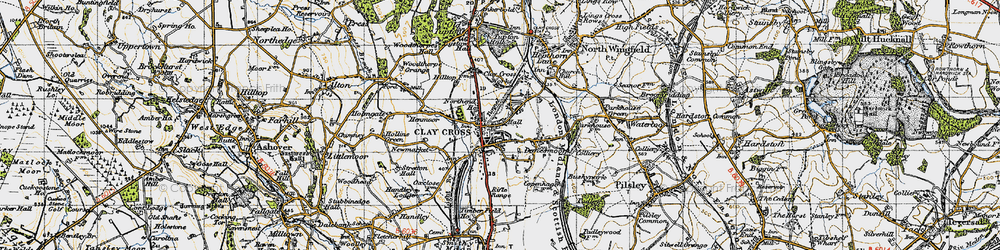 Old map of Clay Cross in 1947