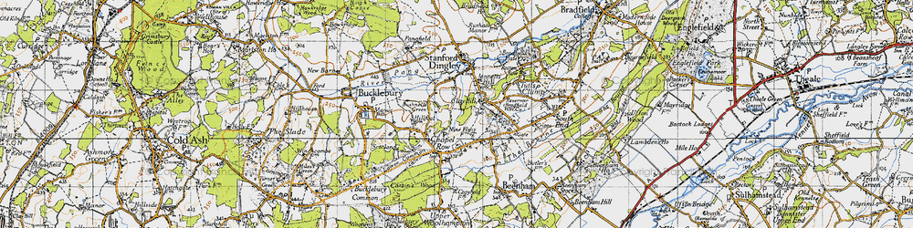Old map of Bushnells Green in 1945