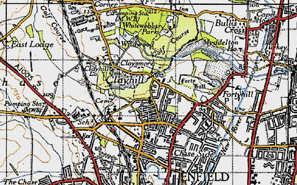Old map of Clay Hill in 1946