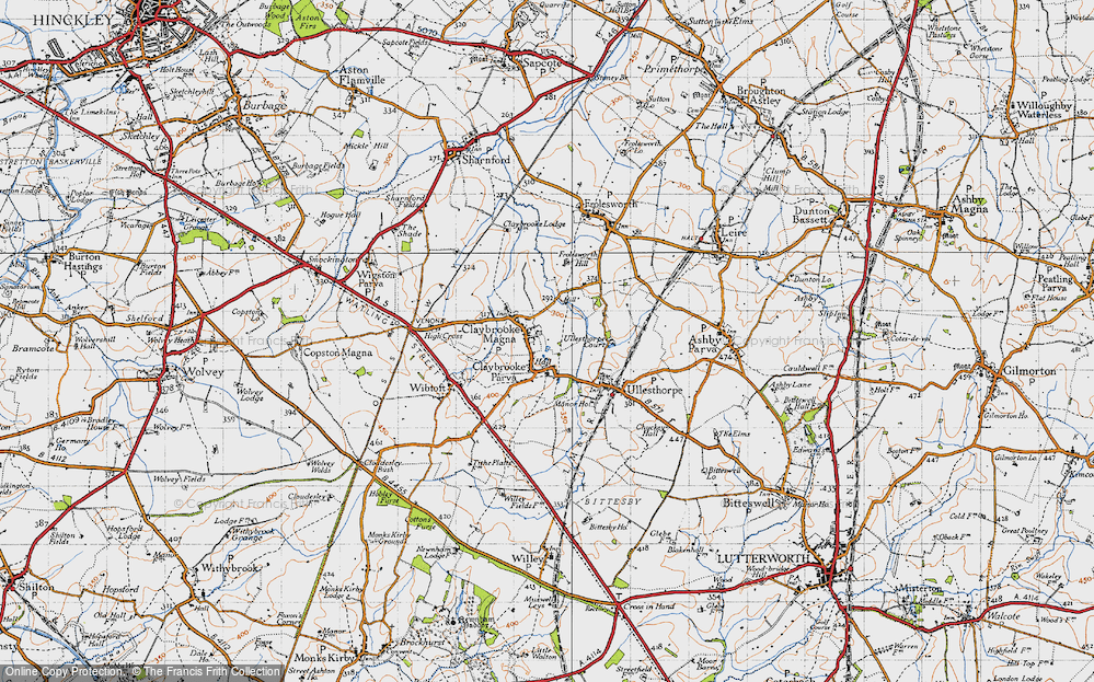 Old Map of Claybrooke Magna, 1946 in 1946