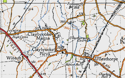Old map of Claybrooke Magna in 1946